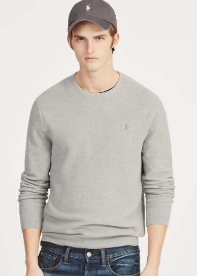 Sueter Polo Ralph Lauren Hombre Grises - Cotton Crewneck - XEOKD0387